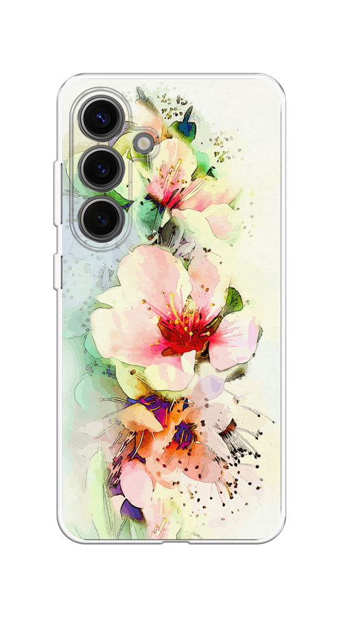 

Чехол на Samsung Galaxy S25 Нежные цветы, Зеленый;розовый, 2110350-1
