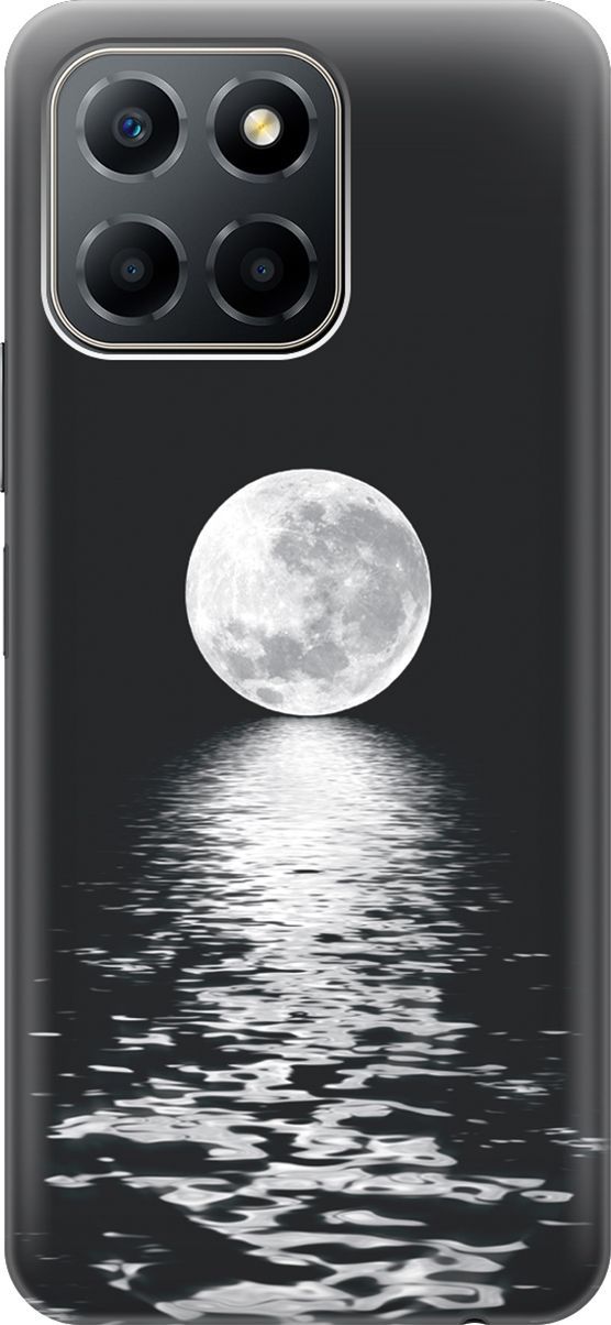 

Силиконовый чехол на Honor X6 / X8 5G с принтом "Луна над морем", Белый;черный, 158174