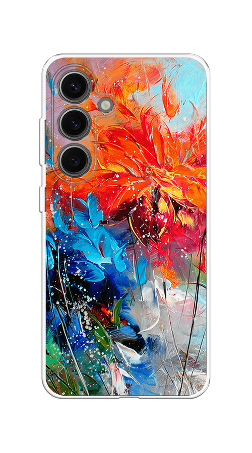 

Чехол на Samsung Galaxy S25 Абстрактные цветы, Оранжевый;синий, 2110350-1