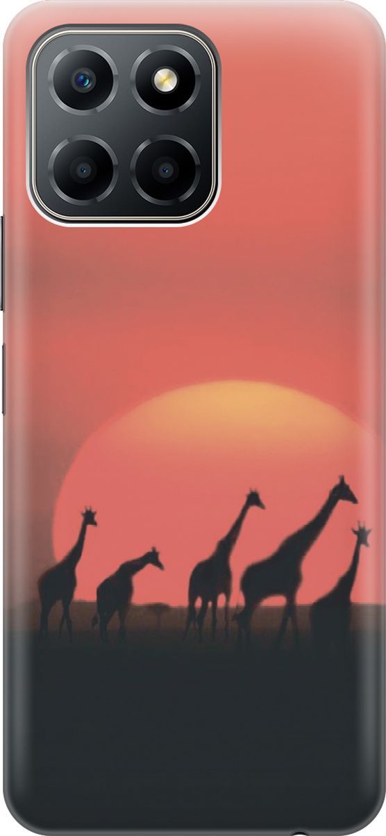 

Силиконовый чехол на Honor X6/X8 5G с принтом "Жирафы", Красный, 158169