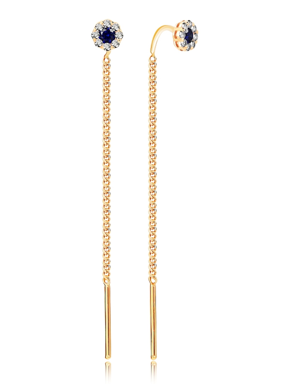 

Серьги продевки из серебра VALTERA 117909, фианит, 117909