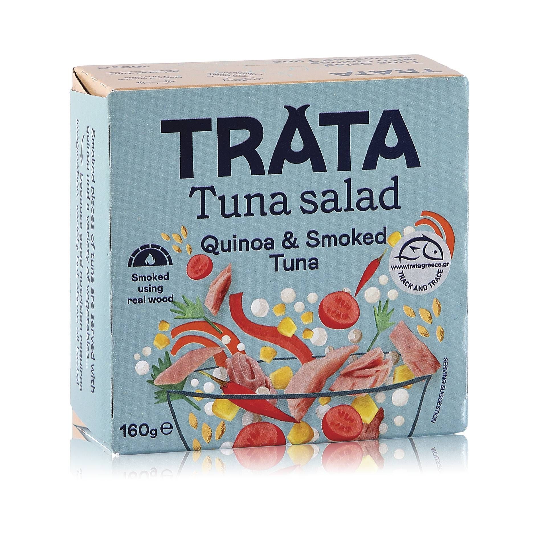 

Салат из копченого тунца TRATA с киноа, 160 г, Рыбные консервы