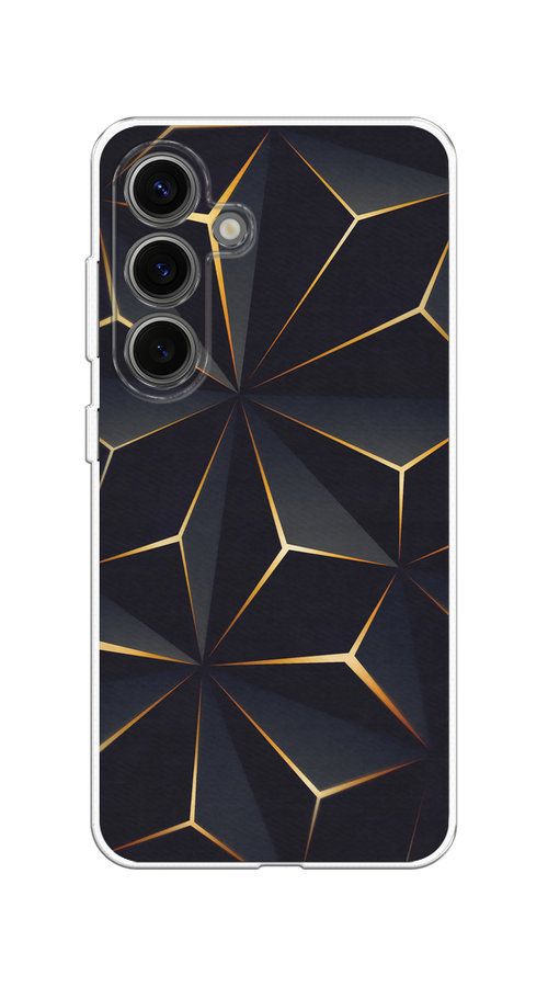 

Чехол на Samsung Galaxy S25 Черные полигоны, Золотистый;черный, 2110350-1