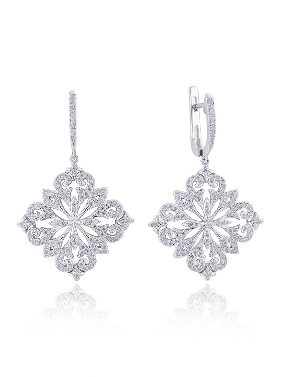 

Серьги подвески из серебра VALTERA 117627, циркон, 117627