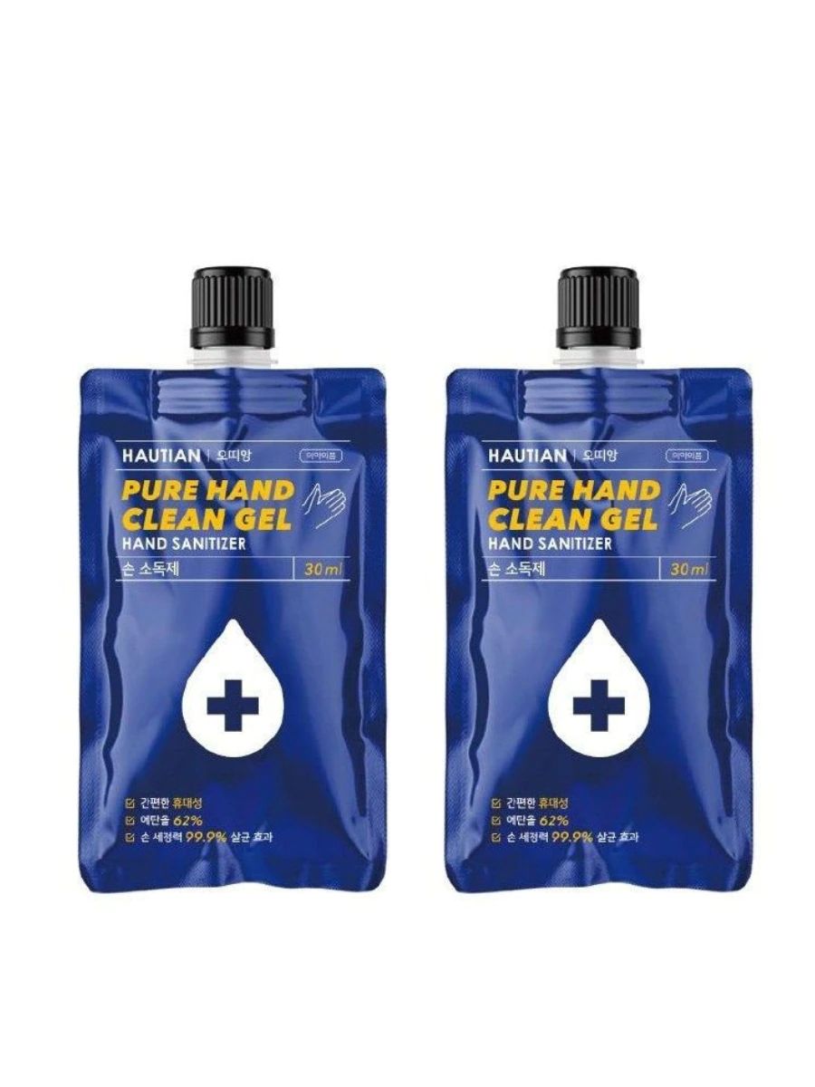 Гелевый антисептик HAUTIAN содержание спирта 62% Pure hand clean gel 30 мл очищающий гель comodex clean