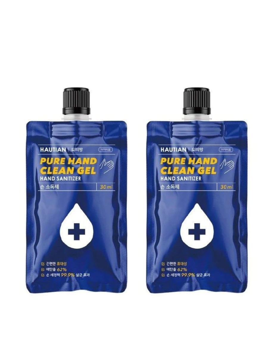 фото Гелевый антисептик hautian содержание спирта 62% pure hand clean gel 30 мл