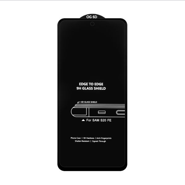 

Защитное стекло для Samsung S20 FE Black 6D, Защитное стекло Samsung S20 FE Black 6D