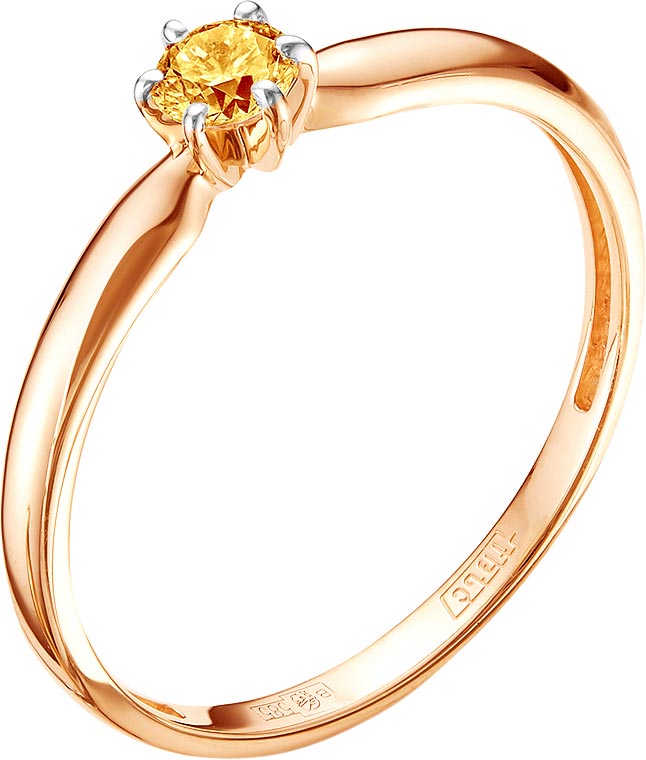 Кольцо из красного золота с бриллиантом р. 16,5 Vesna jewelry 1037-151-229-00