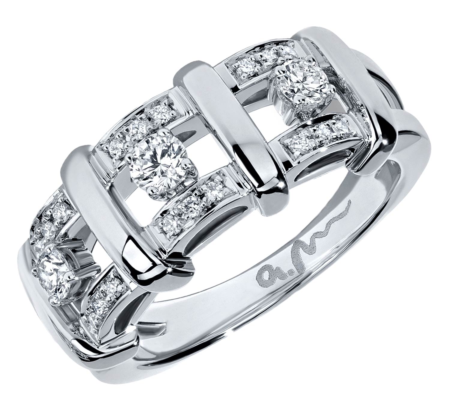 Кольцо из белого золота с бриллиантом р. 16 Арт-Модерн 010445-B