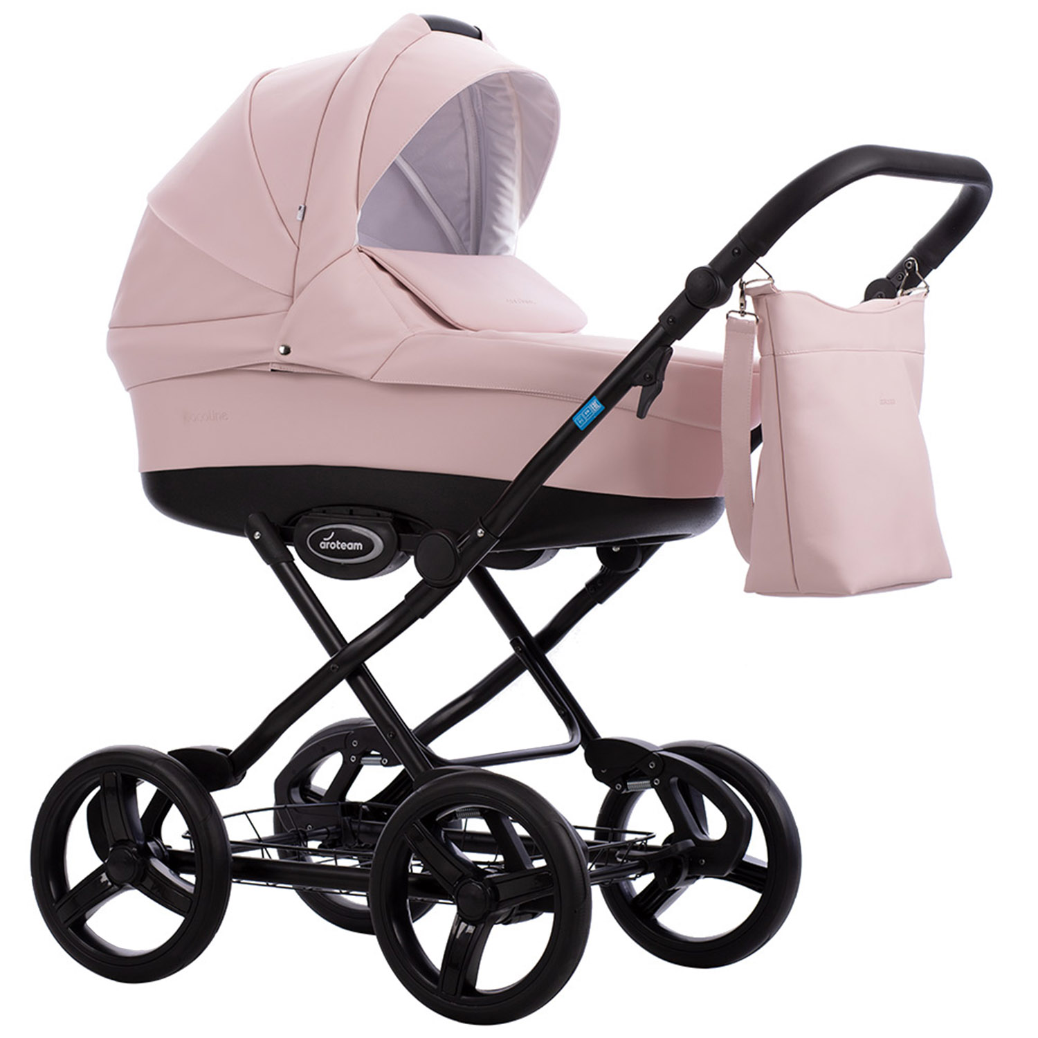 Коляска детская 2 в 1 Aroteam Cocoline Prima, 01 розовая кожа, 0+