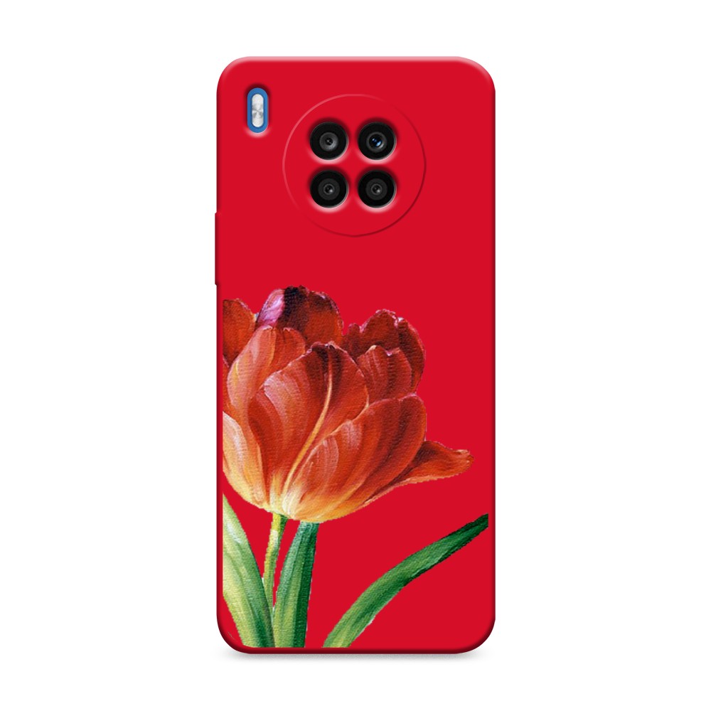 

Чехол Awog на Huawei Nova 8i/Honor 50 lite "Красный тюльпан"