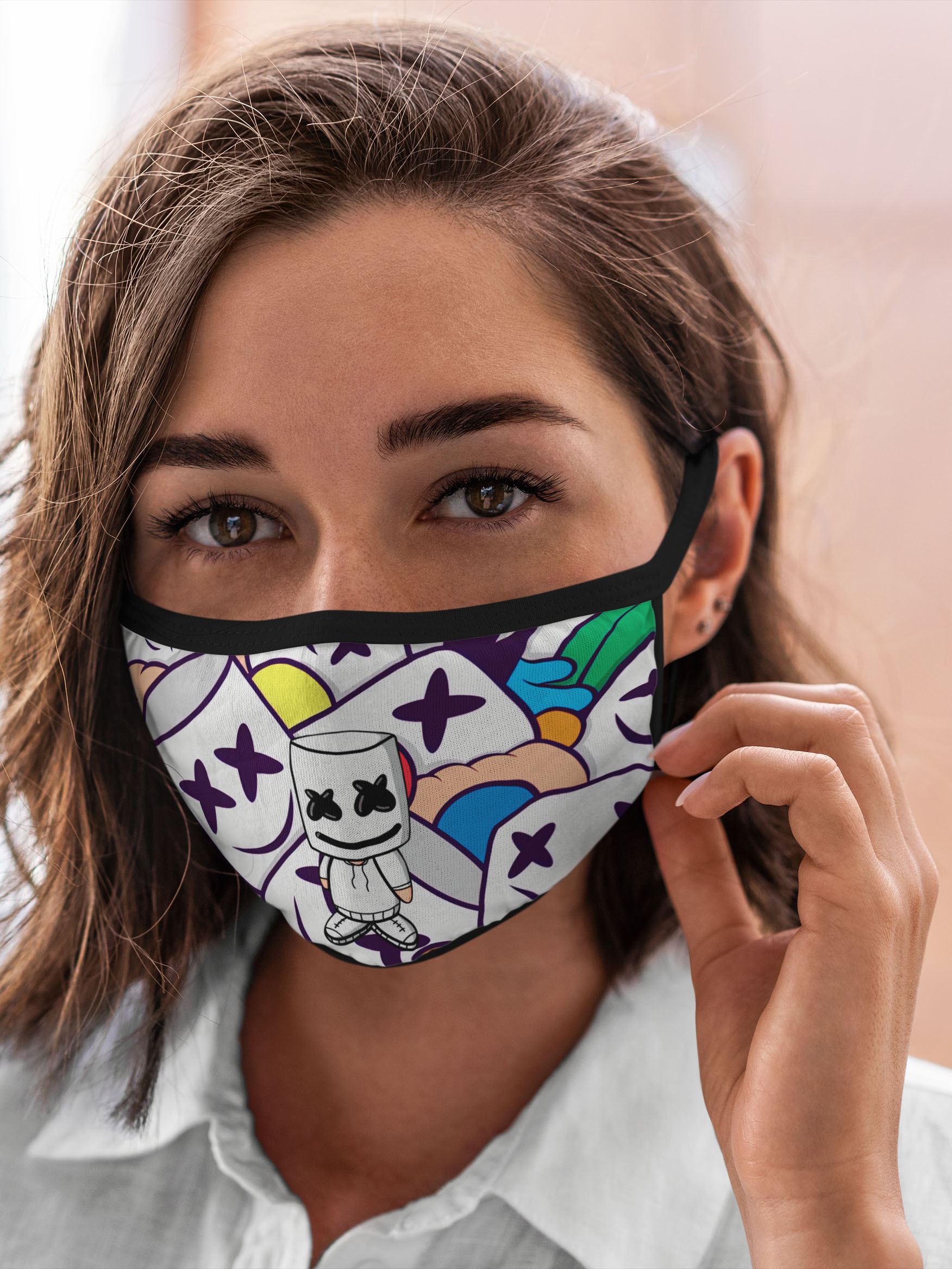 

Многоразовая маска унисекс Burnettie Marshmello, Разноцветный, Marshmello