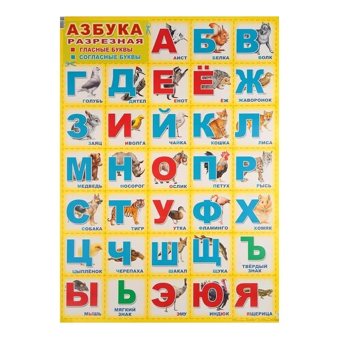 Плакат Азбука разрезная. А3. ПЛ - 11176