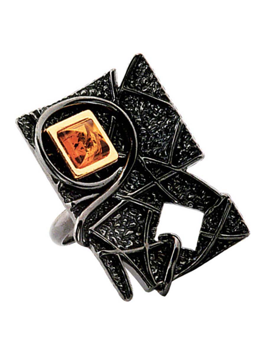 Кольцо из серебра с янтарем р. 16,5 Балтийское золото 71131054-bz_16-5