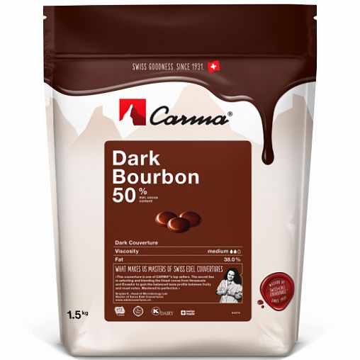 

Темный шоколадный кувертюр Carma Bourbon 50%, 5 кг, Carma Bourbon 50%