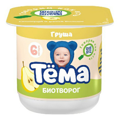 Биотворог детский Тема с грушей с 6 месяцев 4,2% 100 г