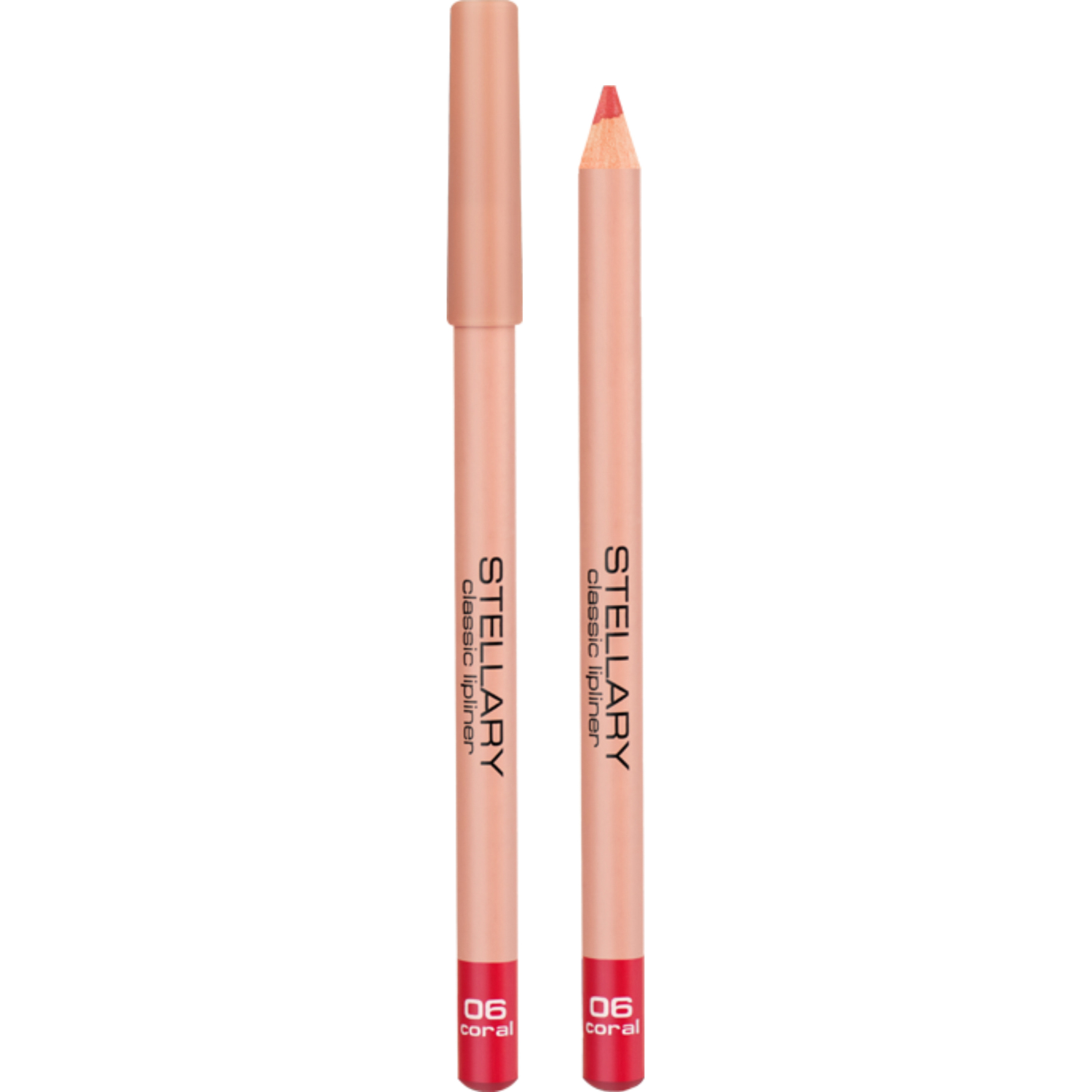 Карандаш для губ STELLARY Classic Lipliner мягкий, контурный тон 06 Coral 1,5 г