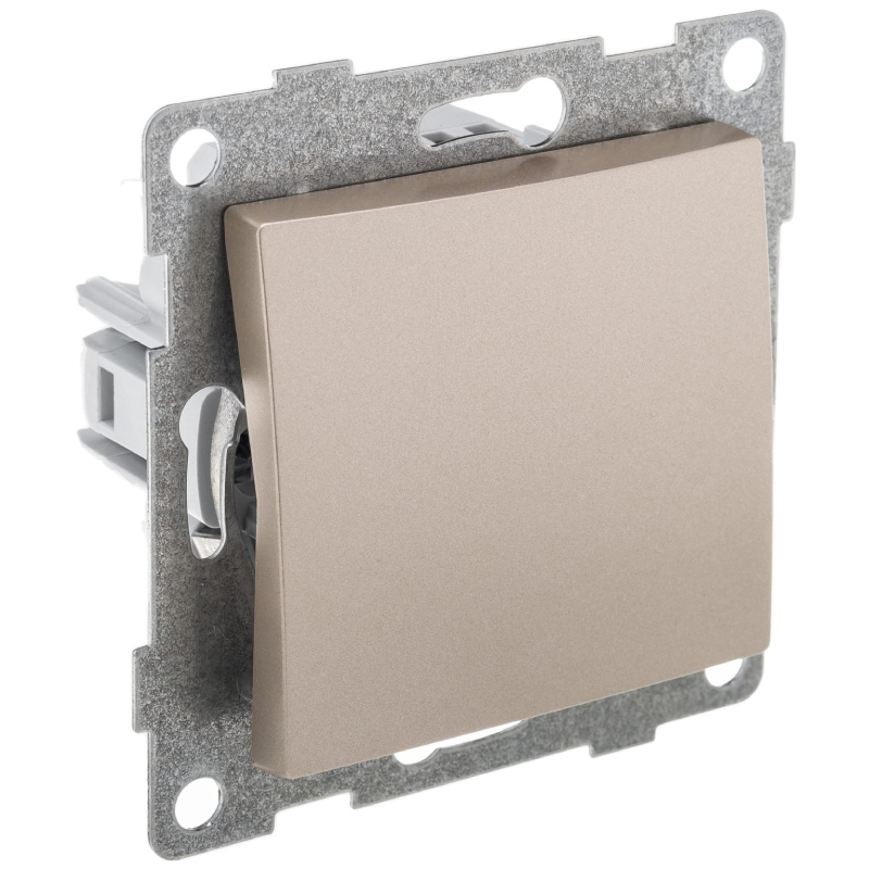 

GUSI ELECTRIC Bravo МЕХ. Выкл. 1кл. 2-х полюсный, СУ , 10А, 250В, шампань С10В5-027