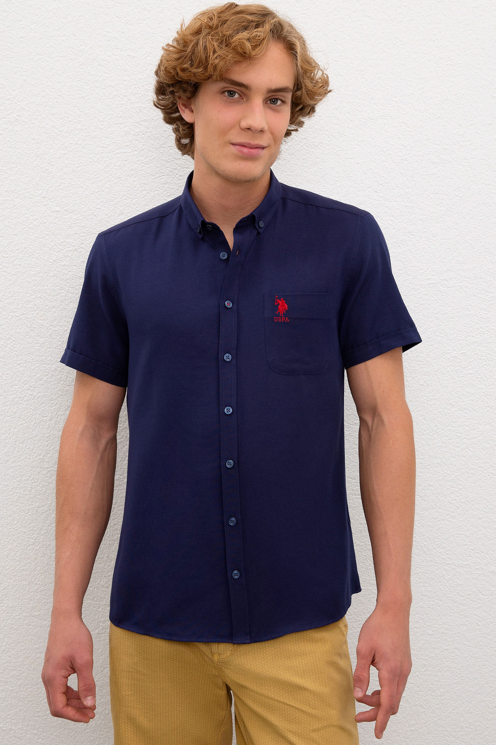 

Рубашка мужская U.S. POLO Assn. G081GL0040GOXY19Y синяя 2XL, Синий, G081GL0040GOXY19Y