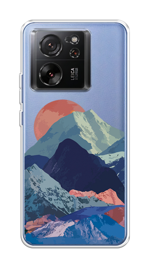 

Чехол на Xiaomi 13T "Закат в снежных горах", Бордовый;серый;голубой, 319850-1