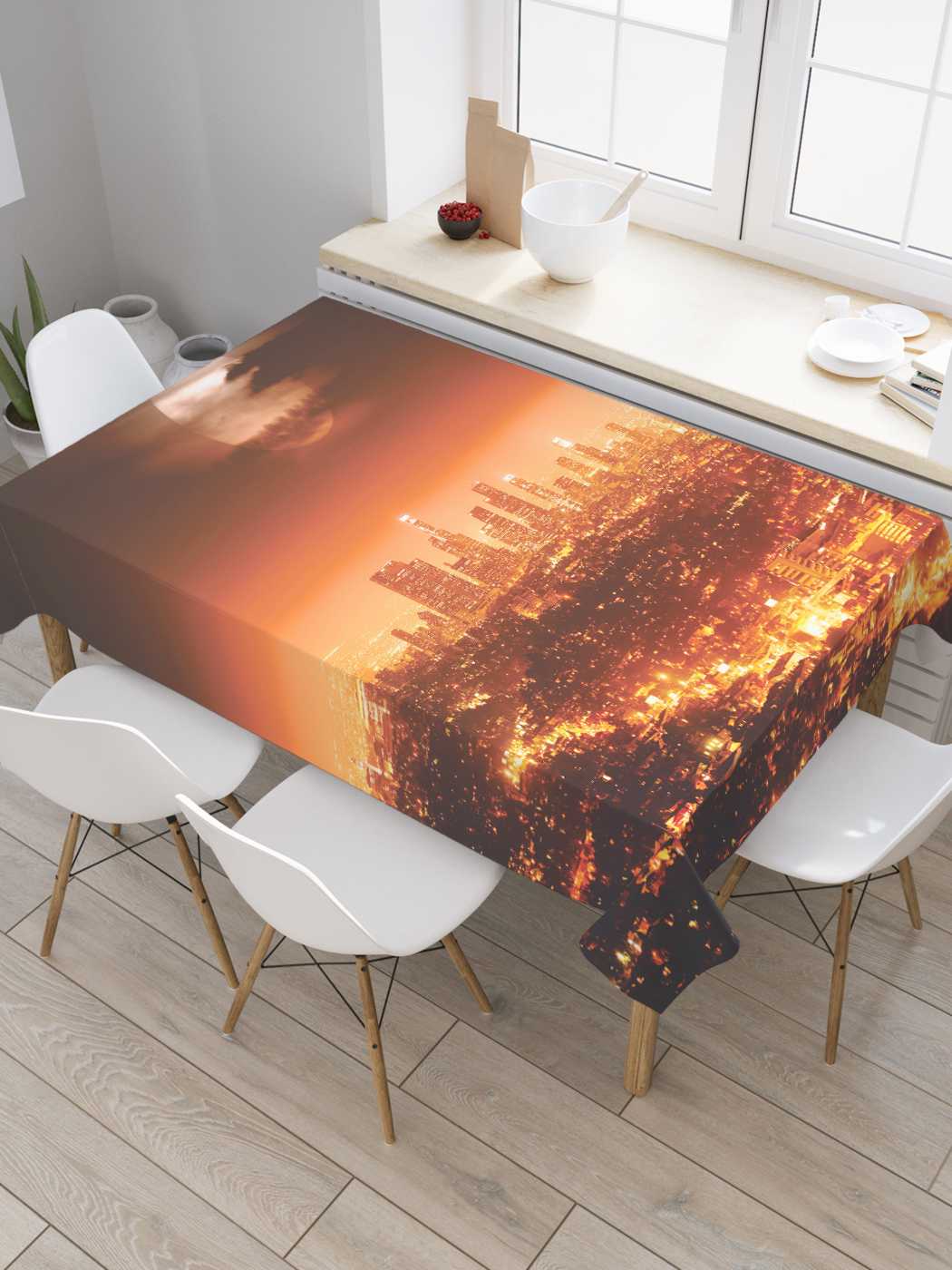 

Скатерть прямоугольная JoyArty "Пламенный город" из оксфорда, 120x145 см, Красный, Пламенный город