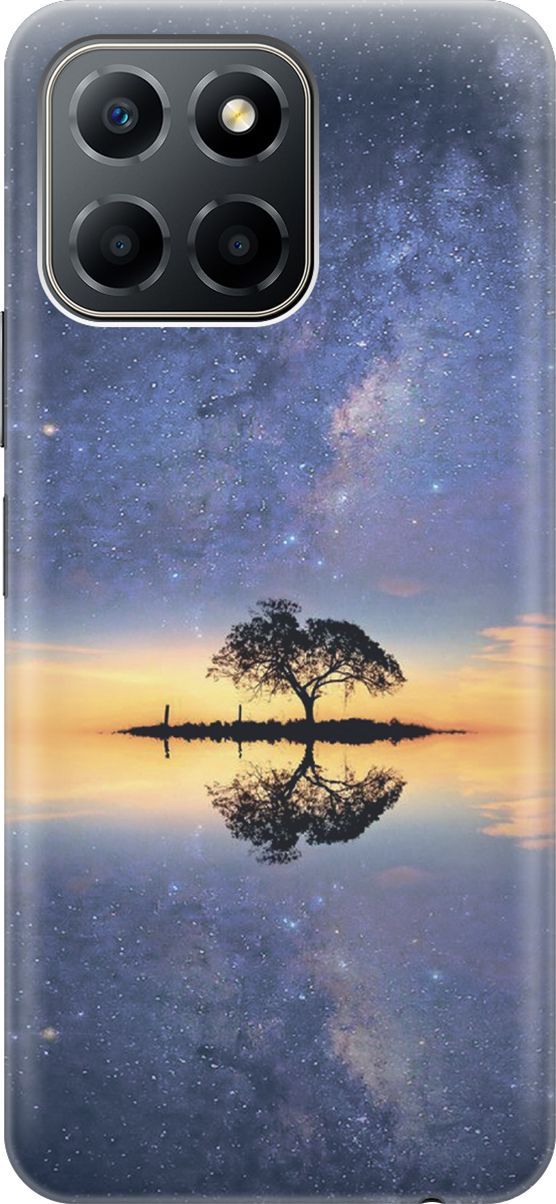 

Силиконовый чехол на Honor X6 / X8 5G с принтом "Звезды и ночь", Голубой;желтый, 158174