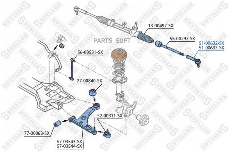 

STELLOX Наконечник рулевой STELLOX 5100632sx