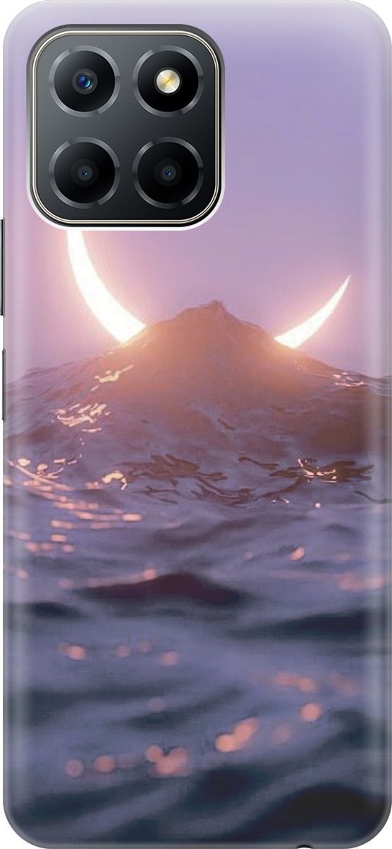 

Силиконовый чехол на Honor X6 / X8 5G с принтом "Месяц и море", Желтый;розовый, 158174