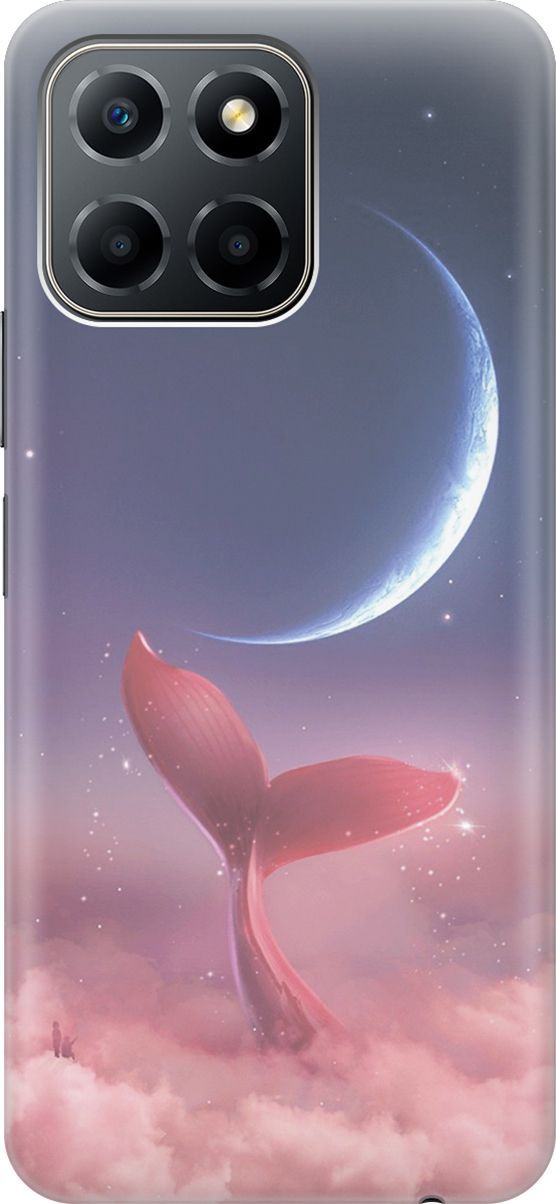 

Силиконовый чехол на Honor X6 / X8 5G с принтом "Небесный кит", Розовый;синий, 158163
