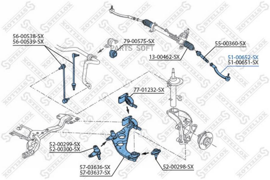 

STELLOX Наконечник рулевой STELLOX 5100652sx
