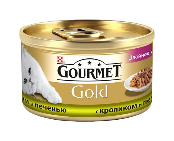 фото Консервы для кошек gourmet gold, кролик, 24шт, 85г