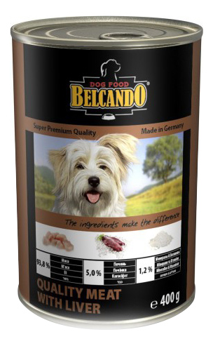 фото Консервы для собак belcando super premium, отборное мясо с печенью, 24шт по 400г