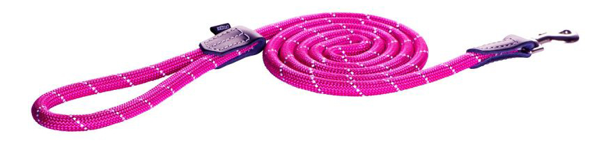 Поводок удлиненный для собак Rogz Rope L-12мм 1,8 м, Розовый HLLR12K
