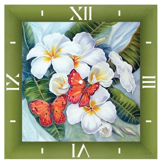 фото Мозаика алмазная color kit часы бабочки и магнолии