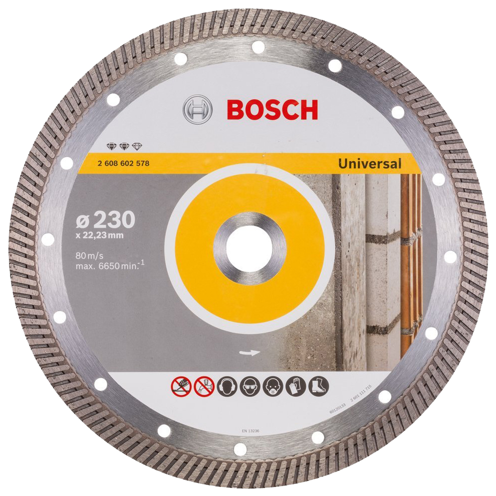 Диск отрезной алмазный Bosch Ef Universal230-22,23 2608602578 диск алмазный отрезной lom сплошной мокрый рез 180 х 22 мм