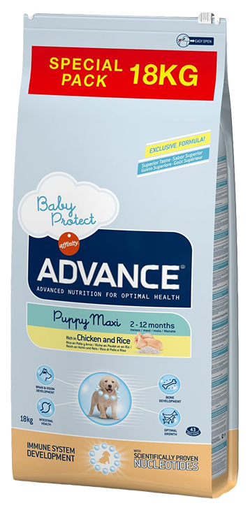 

Сухой корм для щенков Advance Babyprotect Puppy Maxi, курица, рис, 18кг, BABYPROTECT PUPPY MAXI