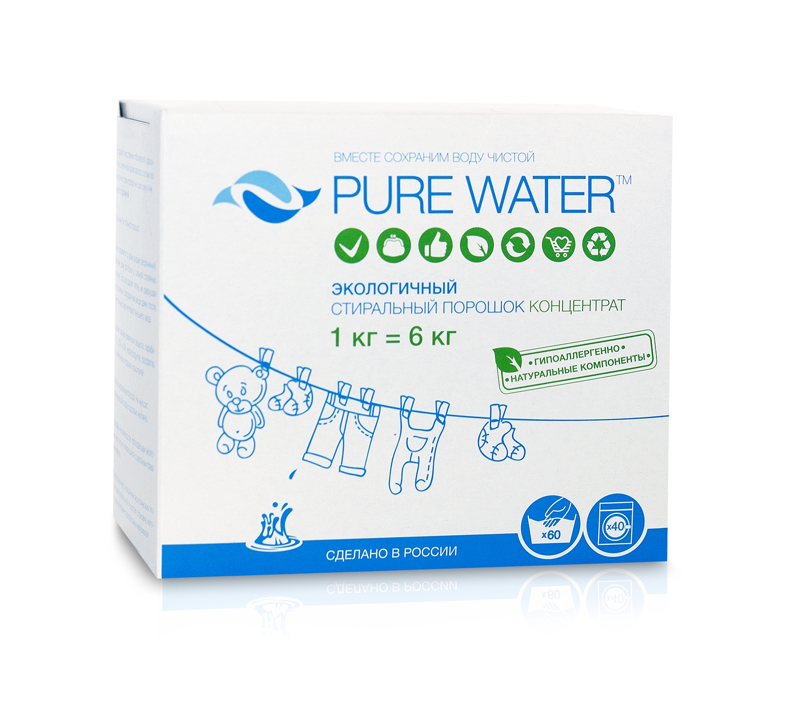 Порошок Pure Water  для стирки 1 кг