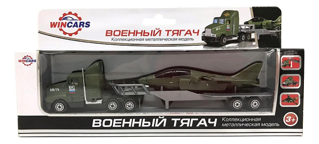

Металлический автоперевозчик с самолетом Wincars 86048-PT304-2