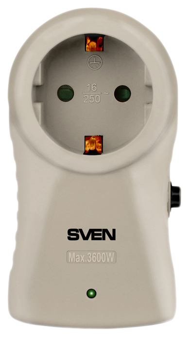 фото Сетевой фильтр sven sf-s1, 1 розетка, grey