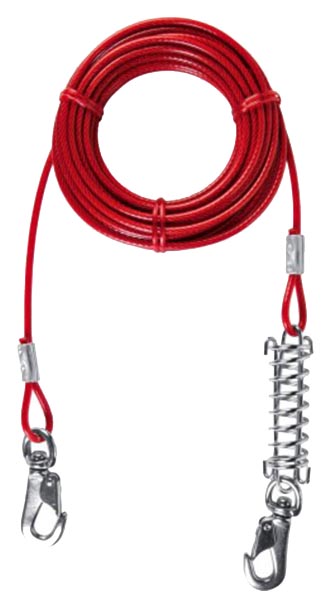 фото Поводок для собак trixie tie out cable 5 м красный 15938