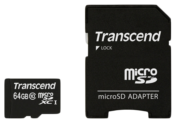 

Карта памяти Transcend Micro SDXC 64Гб TS64GUSDXC10, TS64GUSDXC10