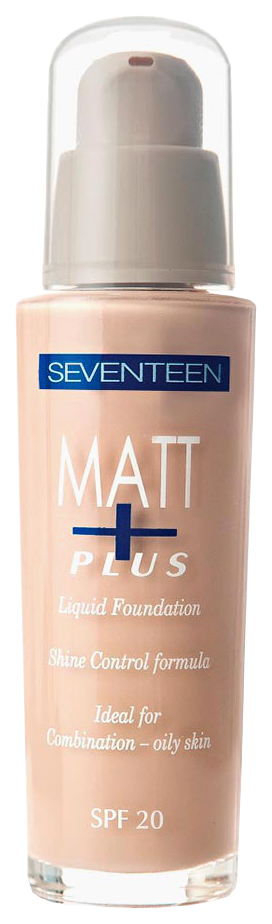 фото Тональный крем seventeen matt plus liquid spf20 01 30 мл фарфоровый