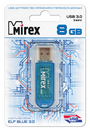 фото Флешка mirex elf 8гб blue (13600-fm3bef08)