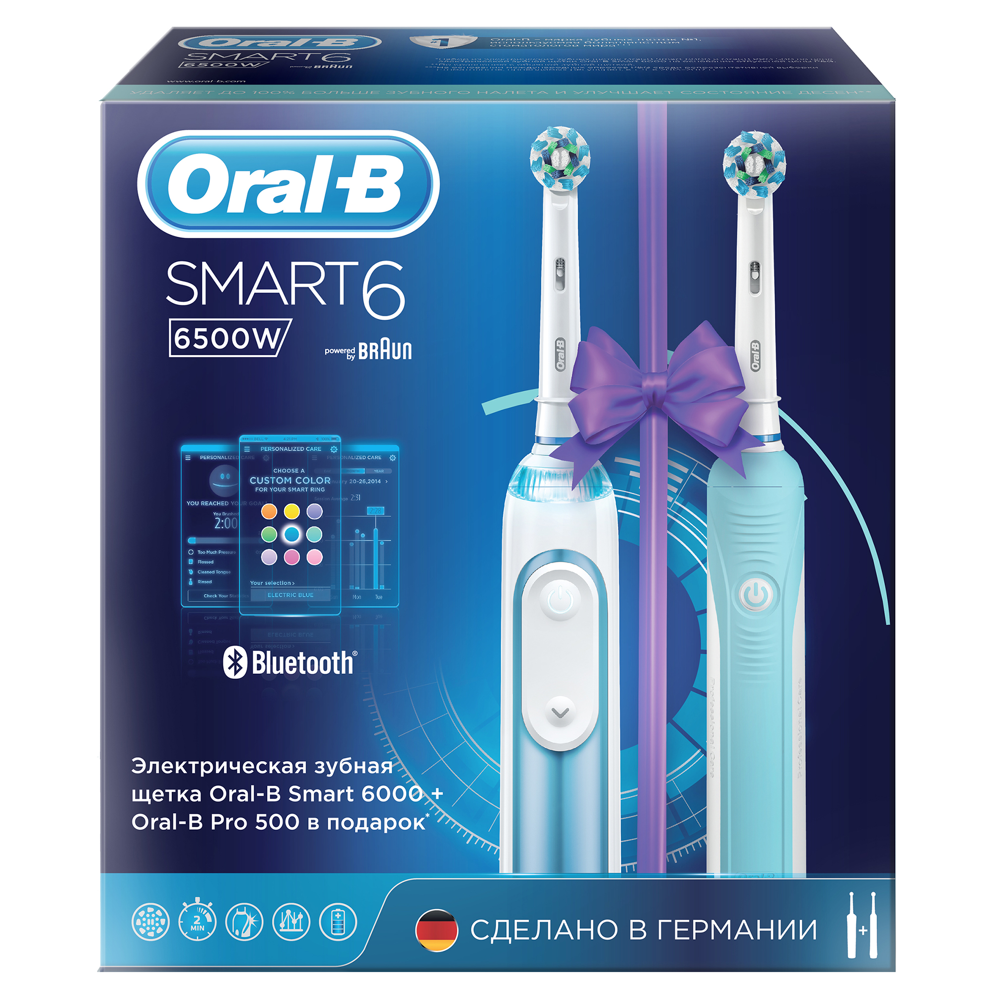 фото Зубная щетка электрическая braun oral-b 6500 w (d700.525.5xp)