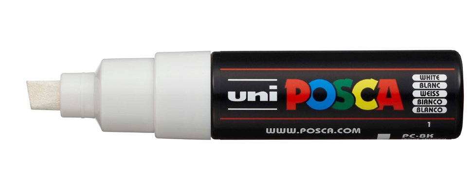 

Маркер Uni POSCA PC-8K 8мм скошенный (белый (white) 1)