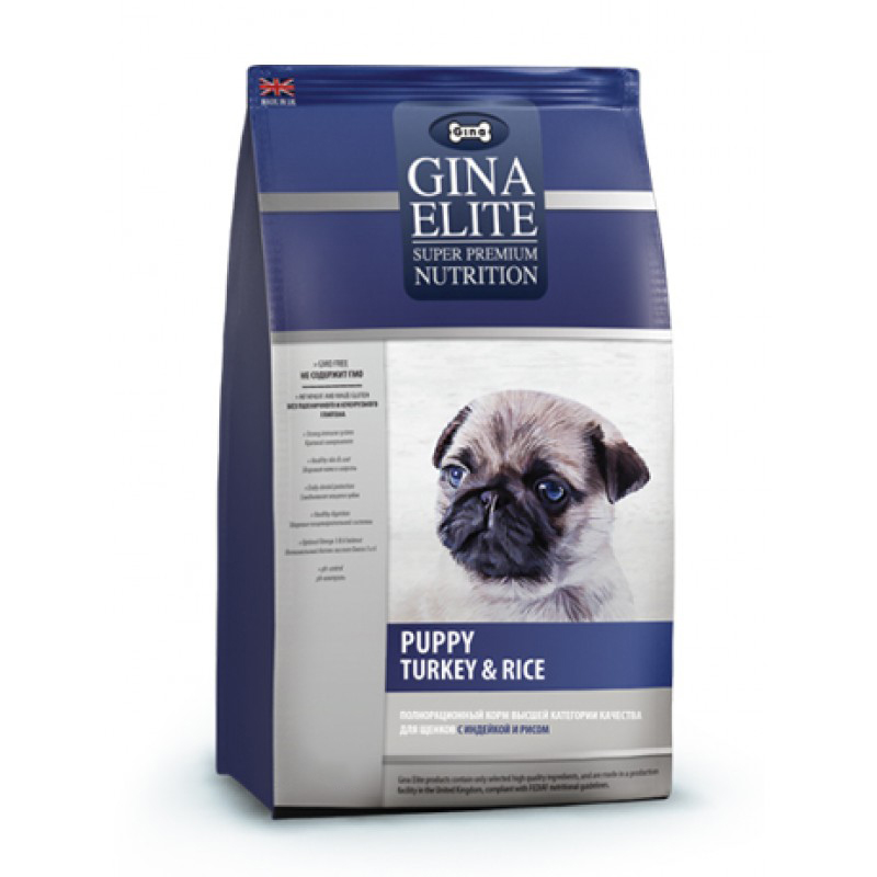 

Сухой корм для щенков GINA ELITE Puppy, индейка и рис, 3кг, Elite Puppy
