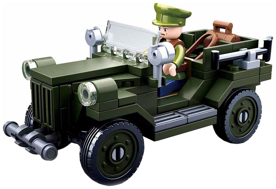 Конструктор пластиковый Sluban Военный автомобиль M38B0682 обруч пластмассовый 100см зеленый