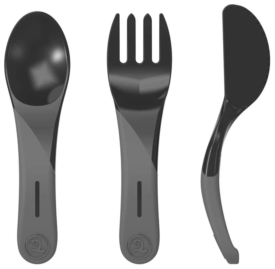 фото Набор столовых приборов twistshake learn cutlery, черный