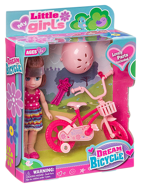 фото Набор игровой с куклой dream bicycle, box, 2 вида, арт.63004. shenzhen toys