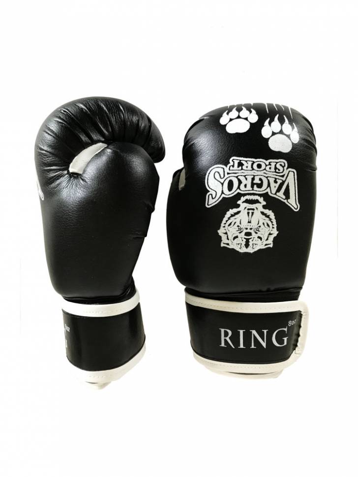 Боксерские перчатки VagroSport Ring RS512 черные, 12 унций